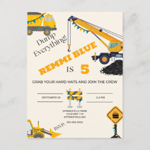 Carte Postale En construction ! Anniversaire unilatéral