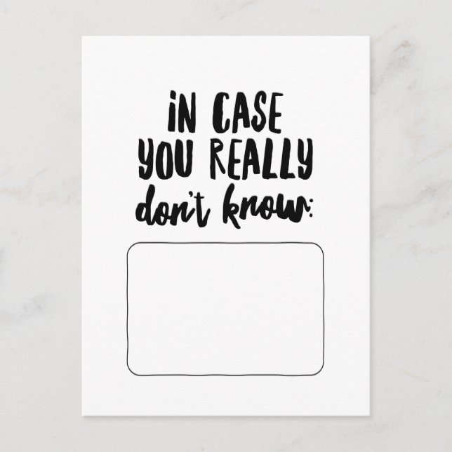 Carte Postale En Coque, vous ne savez vraiment pas... (Devant)