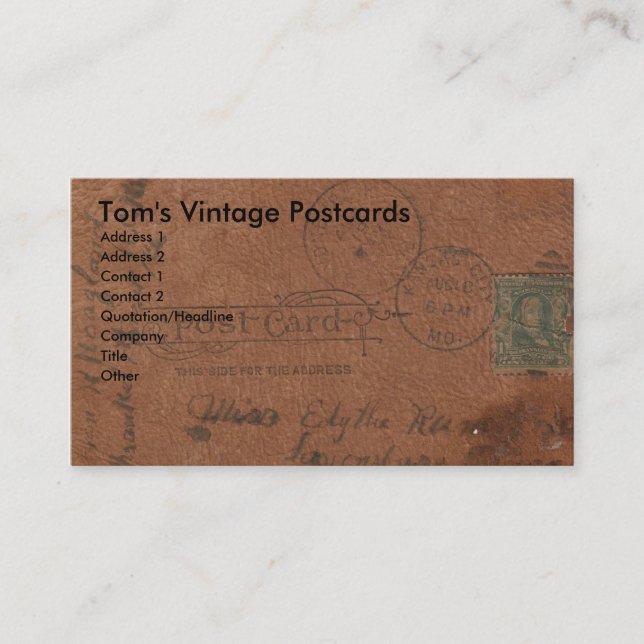 Carte postale en cuir vintage (Devant)