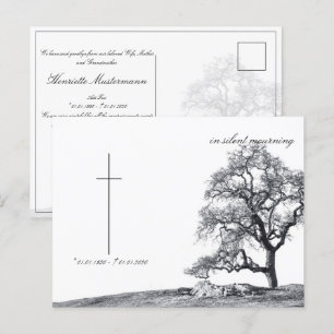 Carte Postale En deuil silencieux - arbre sur la prairie