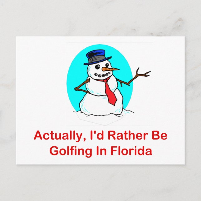 Carte Postale En Fait, Je Préférerais Faire Du Golf En Floride (Devant)