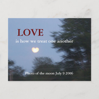 carte postale en forme de coeur