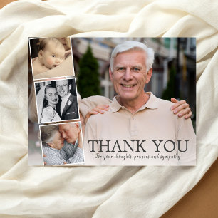 Carte Postale En mémoire de, collage photo de remerciement de sy