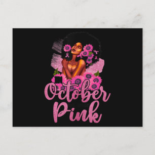 Carte Postale En Octobre Nous Portons Rose Black Femme Cancer Du