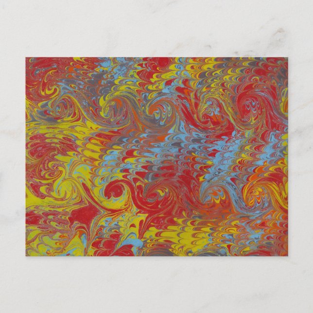Carte postale en papier marbré (Devant)