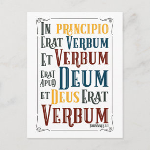 Carte Postale En Principio Erat Verbum Latin Bible Verse