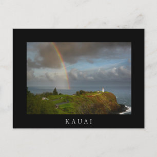 Carte postale en texte noir Rainbow et Kilauea Lig