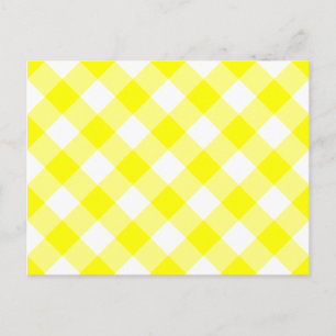 Carte Postale En vichy jaune et blanc