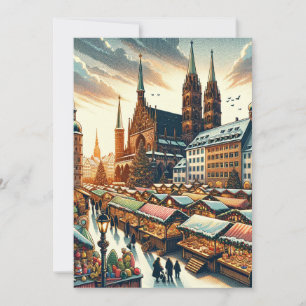 Carte postale Enchantant du marché de Noël de Nure