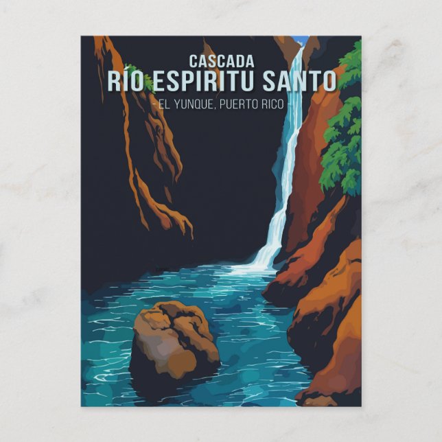 Carte Postale Enchanting Espiritu Santo River Waterfall (Devant)