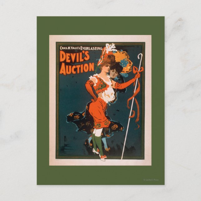 Carte Postale Enchère du diable Femme en Costume Théâtre 2 (Devant)