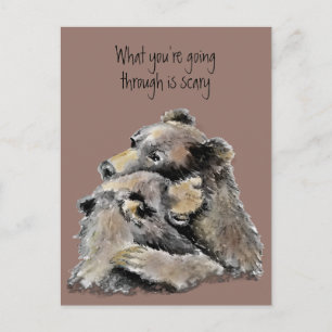 Carte Postale Encouragement, Bien Se Porter, Cancer, Perte Ours
