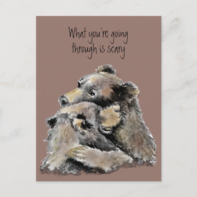 Carte Postale Encouragement, Bien Se Porter, Cancer, Perte Ours  (Devant)