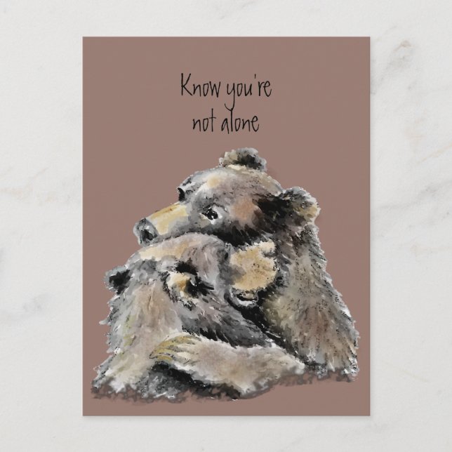 Carte Postale Encouragement, Bien Se Porter, Cancer, Perte Ours  (Devant)