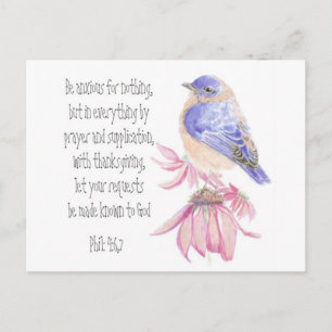 Carte Postale Encouragement, Écriture, Merlebleu Joyeux