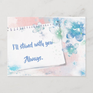 Carte Postale Encouragement; je me tiendrai avec vous Citer