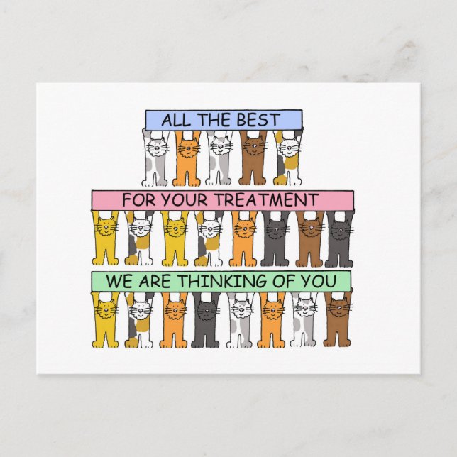 Carte Postale Encouragement par le traitement Cartoon Chats (Devant)
