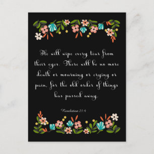 Carte Postale Encourager les vers bibliques Art - Apocalypse 21: