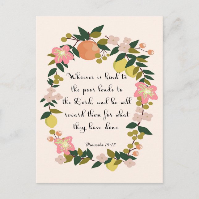 Carte Postale Encourager les versets de la Bible Art - Proverbes (Devant)