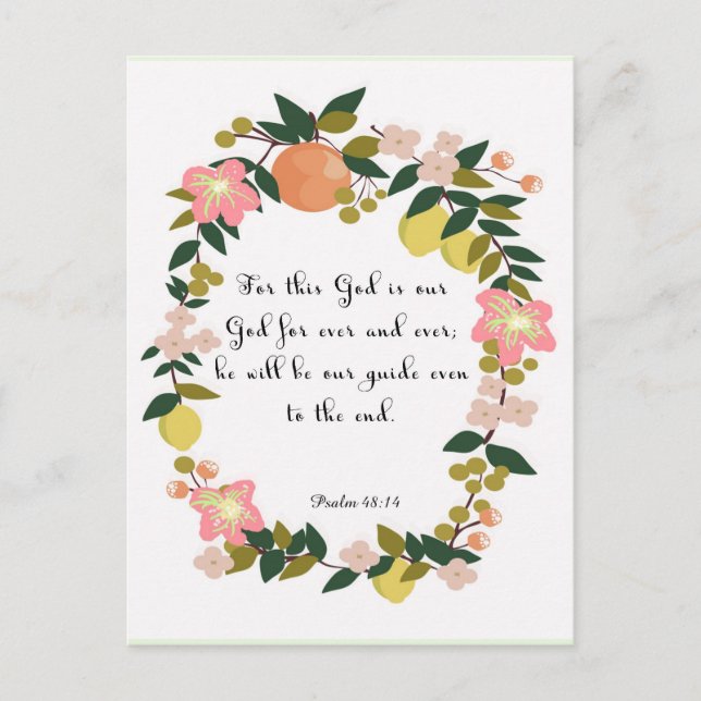Carte Postale Encouraging Bible Verses Art - Psaume 48:14 (Devant)