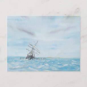 Carte Postale Endurance trapped by the Antarctic Ice. Painted