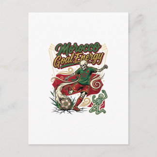 Carte Postale Énergie de but Maroc Skeleton Striker Nations Crea