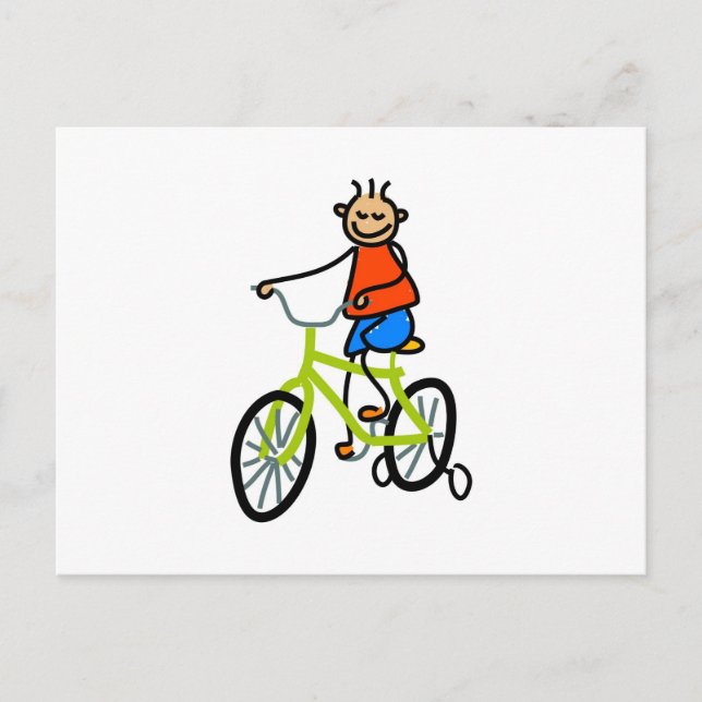 Carte Postale Enfant à vélo (Devant)