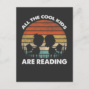 Carte Postale Enfant amateur de livres de lecture cool Bibliophi