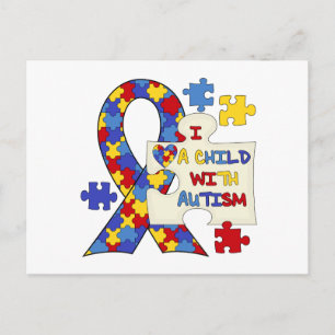 Carte Postale Enfant avec le ruban de sensibilisation sur
