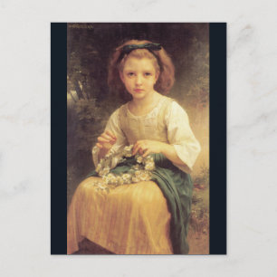 Carte Postale Enfant Braiding a Crown par W.A. Bouguereau