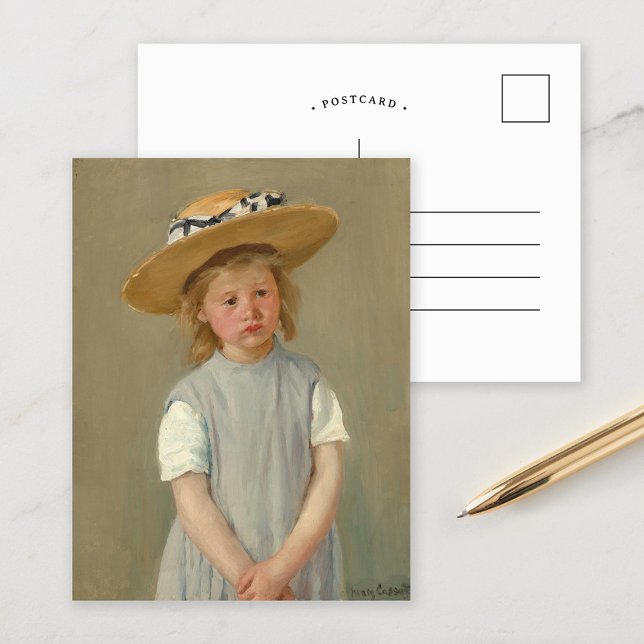 Carte Postale Enfant dans un Casquette de paille | Mary Cassatt (Créateur téléchargé)