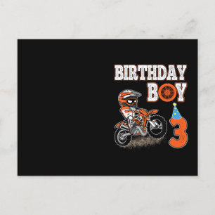 Carte Postale Enfant de 3 ans - Enfant d'anniversaire - Vélo de 