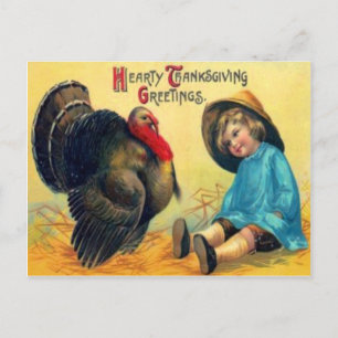 Carte Postale Enfant & Dinde