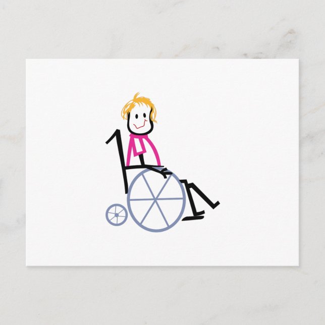 Carte Postale Enfant en fauteuil roulant (Devant)