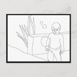 Carte postale - Enfant et bulles