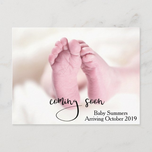 Carte Postale Enfant Grossesse Prochainement Pieds Faire-part (Devant)