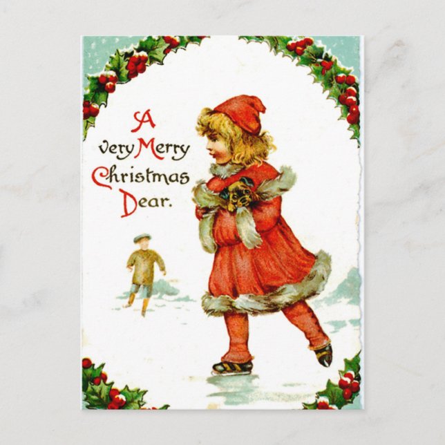 Carte Postale Enfant Iceskating (Devant)