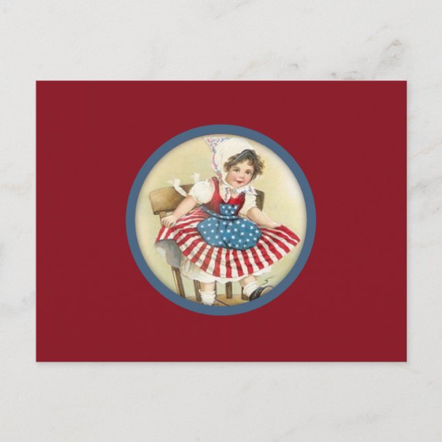 Carte postale enfant patriotique vintage (Devant)