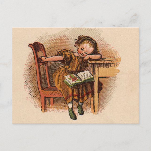 Carte Postale Enfant victorien avec livre (Devant)