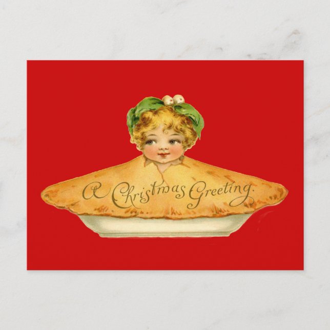 Carte Postale Enfant vintage et tarte (Devant)
