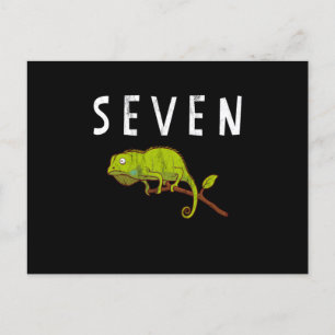 Carte Postale Enfants 7 ans Lizard Reptile Anniversaire fête 7