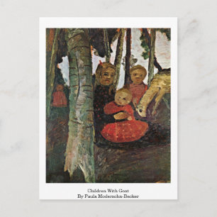 Carte Postale Enfants Avec Chèvre Par Paula Modersohn-Becker