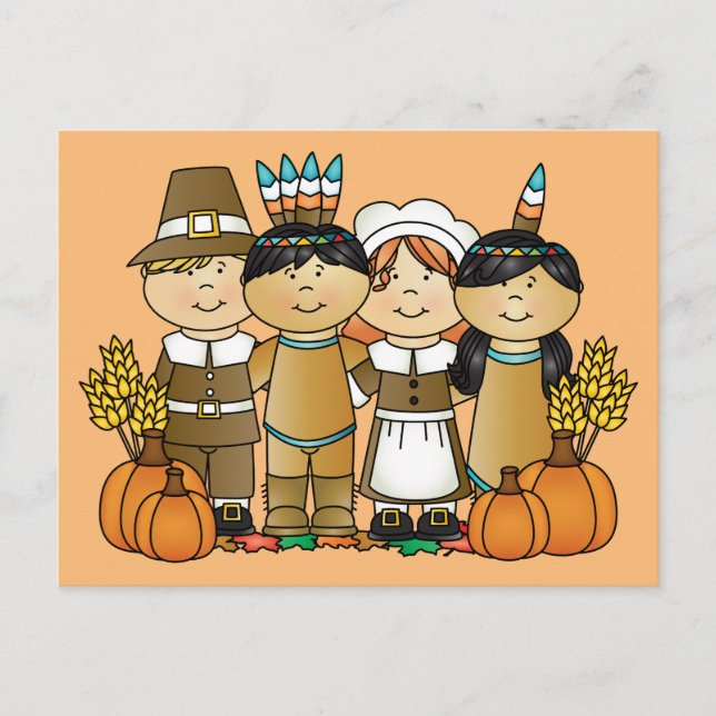 Carte Postale Enfants bons thanksgivings (Devant)