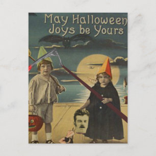 Carte Postale Enfants décapités tête Trick Or Treat