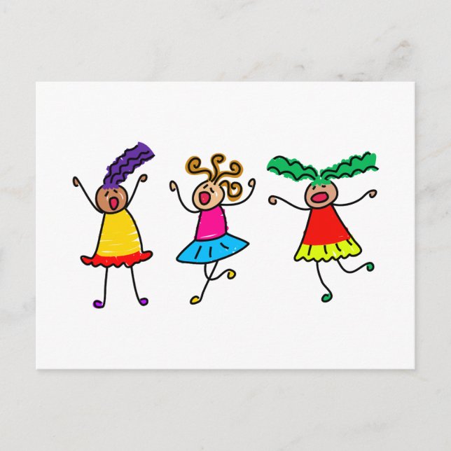 Carte Postale Enfants funky (Devant)