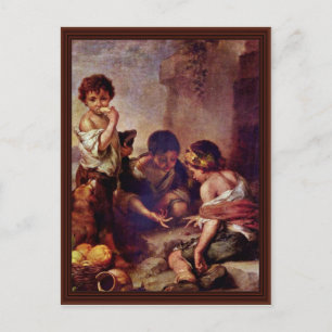 Carte Postale Enfants Jouant aux dés