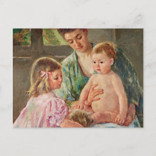 Carte Postale Enfants jouant avec un chien par Mary Cassatt