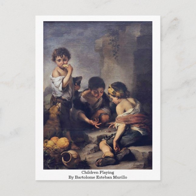 Carte Postale Enfants Jouant Par Bartolome Esteban Murillo (Devant)