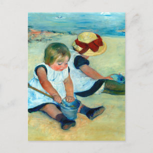 Carte Postale Enfants jouant sur la plage par Mary Cassatt