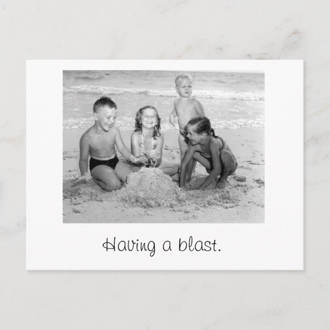 Carte Postale Enfants Jouer sur la plage (Devant)